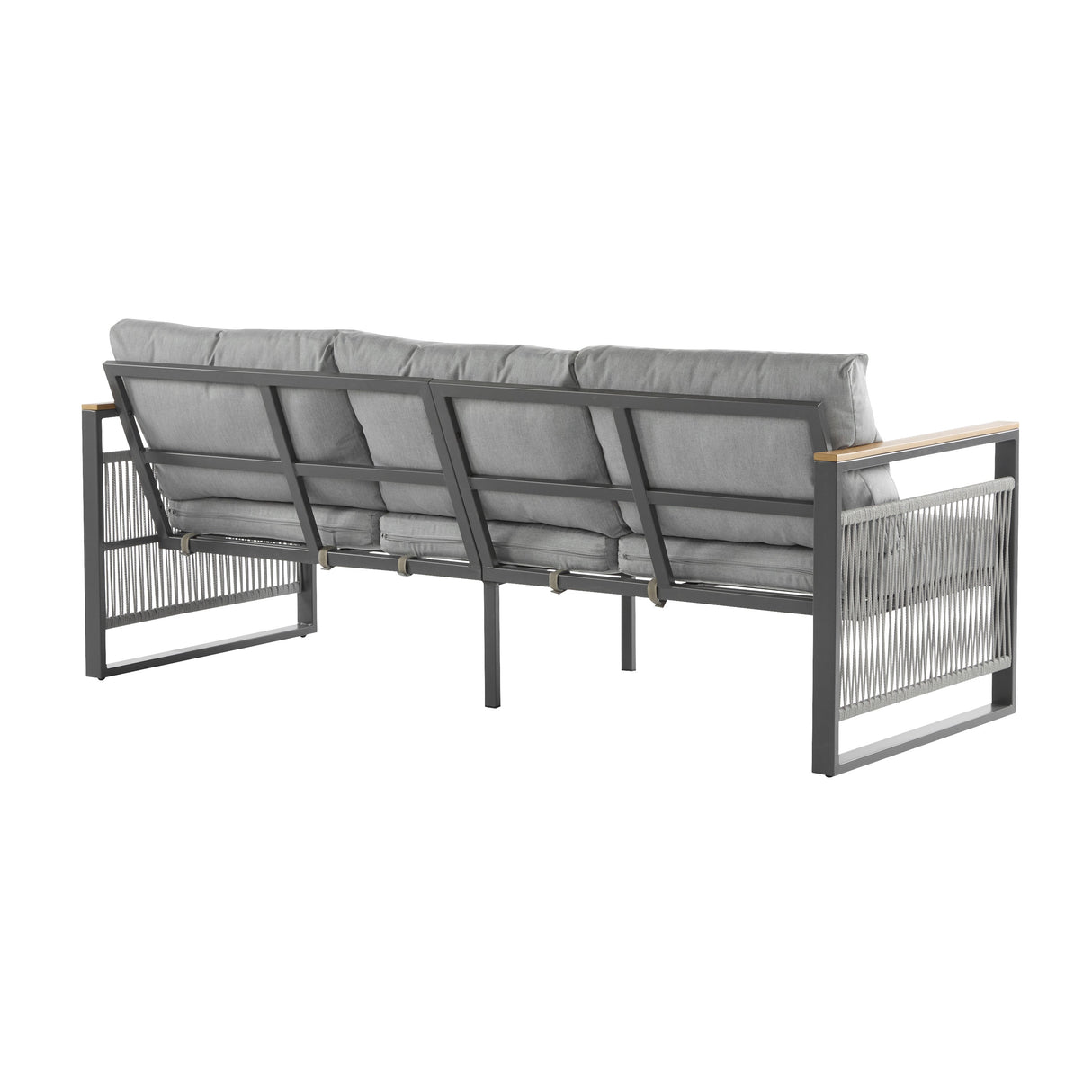 4-Pieces Outdoor Metal Patio Furniture Set with Cushions