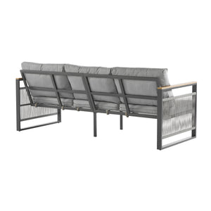 4-Pieces Outdoor Metal Patio Furniture Set with Cushions