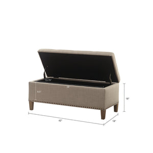 Modern Tufted Top Soft Close Storage Bench With Button Detailing - Light Gray by Couch.com