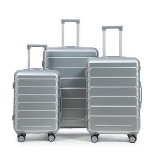 3-Piece ABS Spinner Wheel Luggage Set with Combination Lock