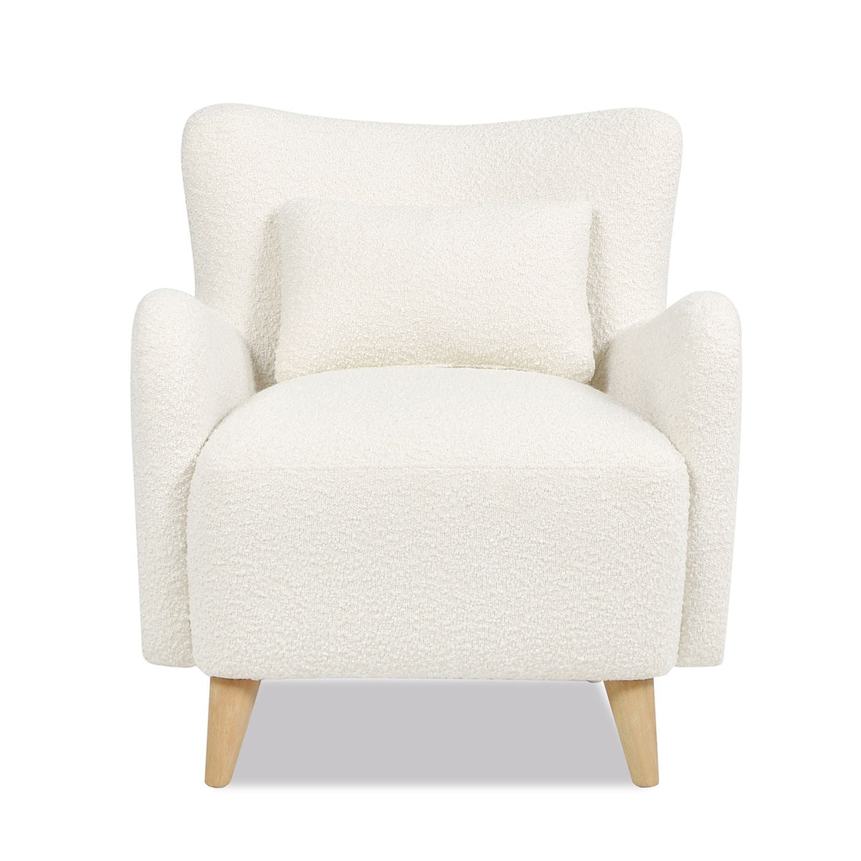 Lune - Curved Arm Accent Chair With Lumbar Pillow - Ivory White by Couch.com