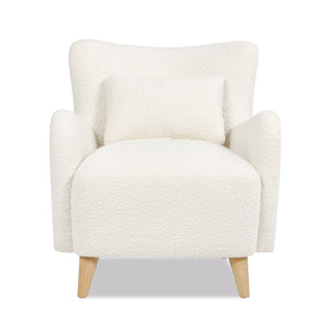 Lune - Curved Arm Accent Chair With Lumbar Pillow - Ivory White by Couch.com