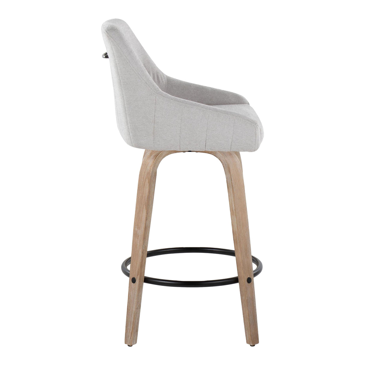 Hannah - Transitional Fixed Height Counter Stool With Swivel With Round Footrest (Set of 2) by Couch.com