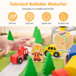 78 Pieces Activity Railway Playset for Kids Aged 3+