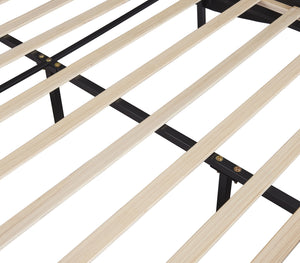 Upholstered Platform Bed With LED Light, Frame Slatted by Couch.com