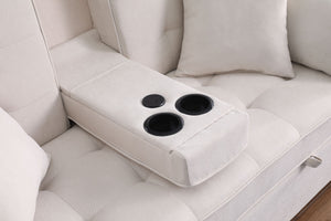 Cody II - 69.5"W Woven Fabric Convertible Sleeper Loveseat with Cup Holder by Couch.com