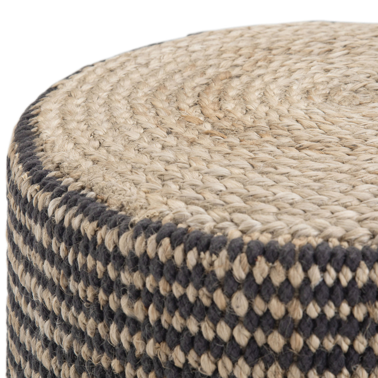 Larissa - Handcrafted Round Braided Pouf by Couch.com