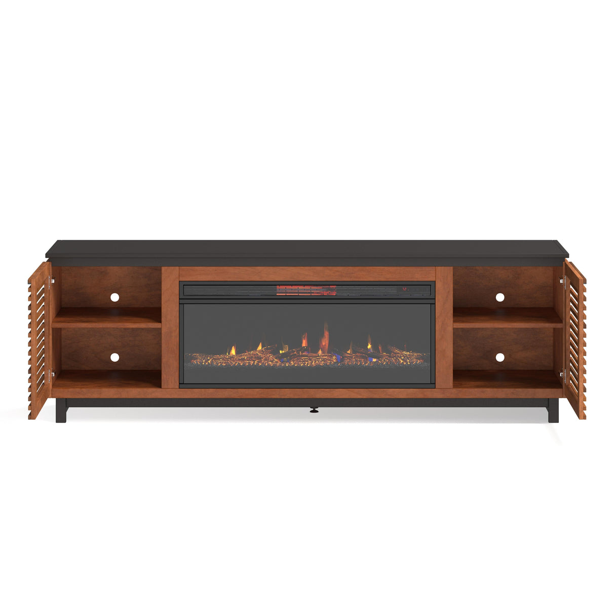 Graceland - Fireplace TV Stand Console For TVs Up To 100" - Black, Bourbon by Couch.com