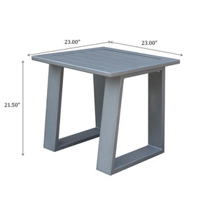 Outdoor Indoor Aluminum Square End Table/Side Table - Powdered Pewter by Couch.com