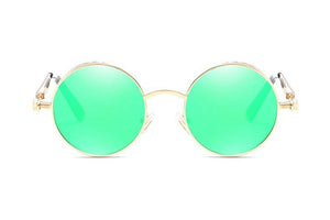 Luxury Popular Retro  Gothic Steampunk Polarized Men and  Women Brand Designer Vintage Round High Quality Metal Frame Sunglasses With UV400 Protection