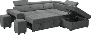 Henrik - Sleeper Sectional Sofa With Storage Ottoman And 2 Stools by Couch.com