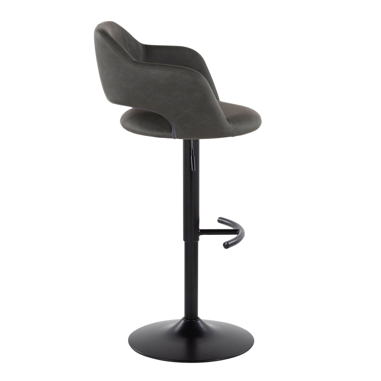 Margarite - Contemporary Adjustable Barstool With Swivel With Rounded T Footrest (Set of 2) by Couch.com