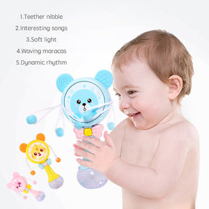 Baby Music Teether Rattle Animals Cartoon Toys