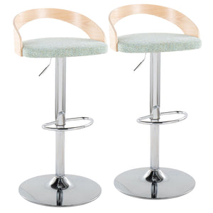 Grotto - Mid Century Modern Adjustable Height Barstool & Swivel With Oval Footrest (Set of 2) by Couch.com