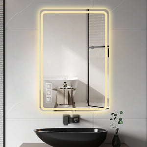 Couch.com LED Bathroom Mirror Vanity Mirrors With Front Lights Wall Mounted Anti-Fog Frameless Make Up Mirror With Light Copper Free Silver Mirror Horizontal Or Vertical Silver, Durable Design by Couch.com