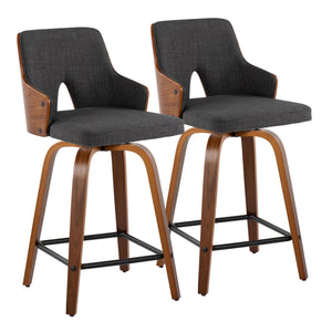 Stella - Mid Century Modern Fixed Height Counter Stool With Swivel (Set of 2) by Couch.com
