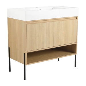 Modern Bathroom Vanity Combo With Single Resin Sink And Storage Cabinet by Couch.com