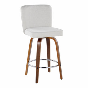 Henry - Contemporary Fixed Height Counter Stool With Swivel With Round Footrest (Set of 2) by Couch.com