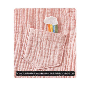 Summer Pure Cotton Yarn T-Shirt And Thin Childrens Shorts Two-Piece Set