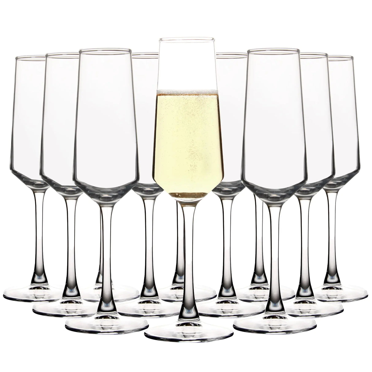 UMI UMIZILI Champagne Glass Set Durable Champagne Flutes with Mordern Shape Long Stem Sparkling WIne Glass Clear (A Set of 12)…