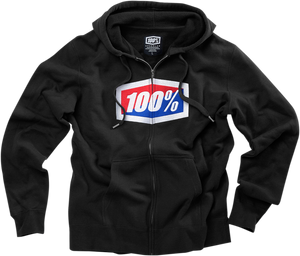 100% Official Fleece Zip-Up Hoodie - Black - Small 20032-00010