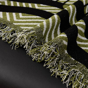 Chenille Sofa Throw Cover, Textured Chevron Decorative Couch Blanket for Living Room