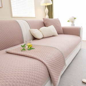 Non-Slip Diamond Quilted Sofa Cover, Separate Pieces Sectional Couch Protector