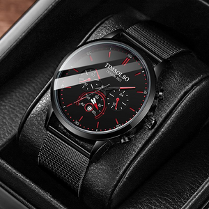 New Fashion Luminous Mens Watches Luxury Sport Quartz Mesh Strap Elegant  Waterproof Wristwatch For Men