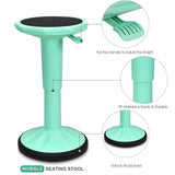 Adjustable Active Learning Stool Sitting Home Office Wobble Chair with Cushion Seat -Black