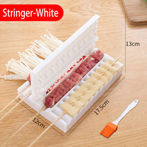 Multifunctional Barbecue String Skewers Kebab Food Meat String Device Skewer for Pork Maker BBQ Tools Accessories BBQ Meat Skewer Multifunction Tool Quick Barbecue Kebab Meat String Device Machine Maker
