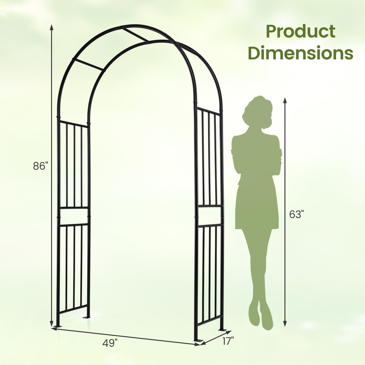 7.2 Feet Garden Decoration Climbing Plants Arch