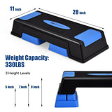 Aerobic Exercise Stepper Trainer with Adjustable Height 5 Inch- 7 Inch- 9 Inch-Blue