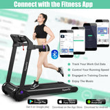 3HP Electric Folding Treadmill with Bluetooth Speaker-Purple
