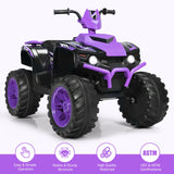 12V Kids Ride on ATV with LED Lights and Treaded Tires and LED lights-Black