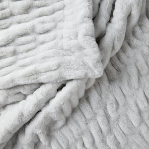Rippled Faux Fur Throw Blanket
