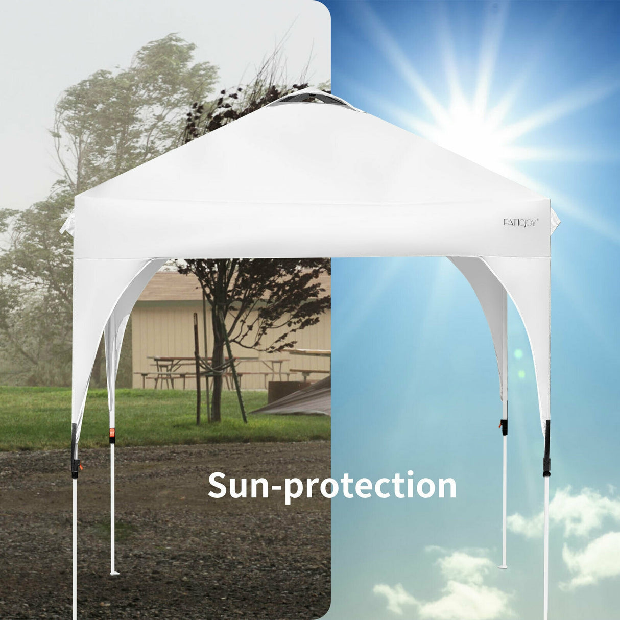 6.6 x 6.6 Feet Outdoor Pop Up Height Adjustable Canopy Tent with Roller Bag-Blue