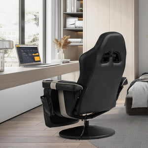 Ergonomic High Back Massage Gaming Chair with Pillow-Blue