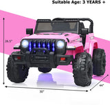 12V Kids Ride-on Jeep Car with 2.4 G Remote Control-Black & Green