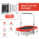 2-Person Foldable Mini Kids Fitness Rebounder Trampoline-Blue