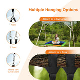 60 Inches Platform Tree Swing Outdoor with  2 Hanging Straps-Multicolor