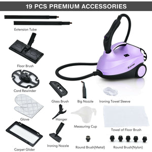 2000W Heavy Duty Multi-purpose Steam Cleaner Mop with Detachable Handheld Unit-Red
