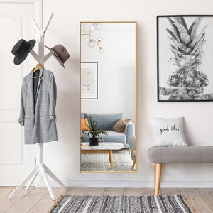 59 Inch Full Length Mirror Large Rectangle Bedroom Mirror-Golden