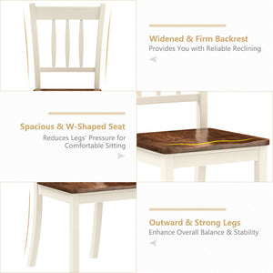 2 Pieces Solid Whitesburg Spindle Back Wood Dining Chairs-Black