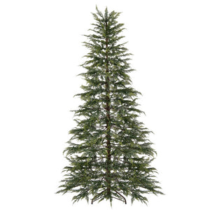 7.5 Feet Artificial Christmas Tree with Branch Tips and Colorful LED Lights