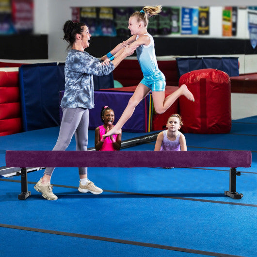 7.5 Feet High and Low Gymnastics Beam with 3 Heights-Purple