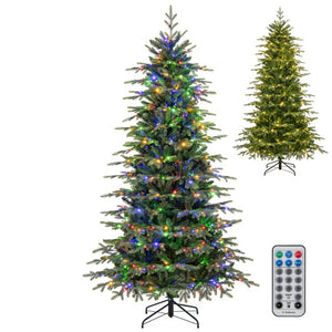 7.5 Feet Pre-Lit Artificial Christmas Tree with Warm White LED Lights