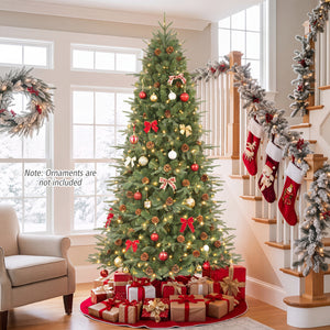 7.5 ft Artificial Christmas Tree with LED Lights and Pine Cones