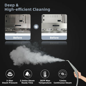 1000W Multifunction Portable Hand-held Steam Cleaner with 10 Accessories-Green