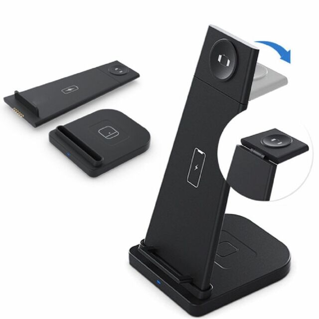 3-in-1 Fast Wireless Charging Stand for Phones, Apple Watch & AirPods by Infinite Basics