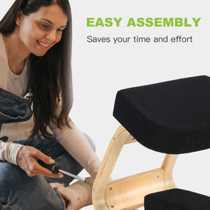 Ergonomic Kneeling Chair Rocking Office Desk Stool Upright Posture-Gray